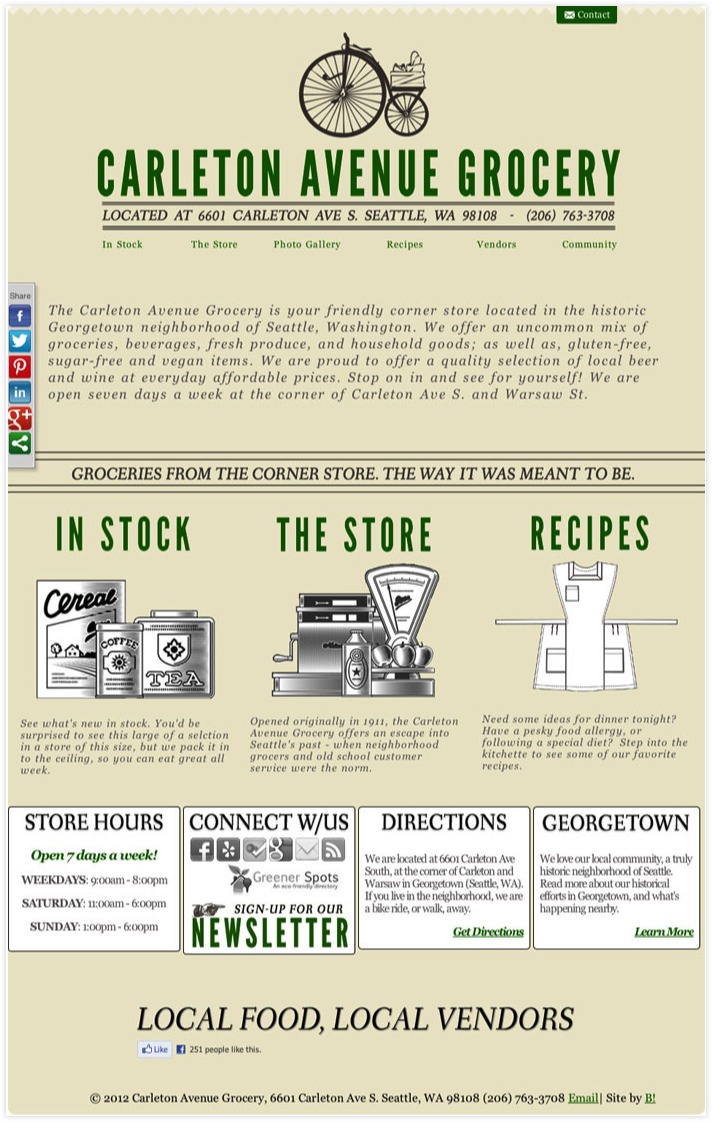 Carleton Avenue Grocery website